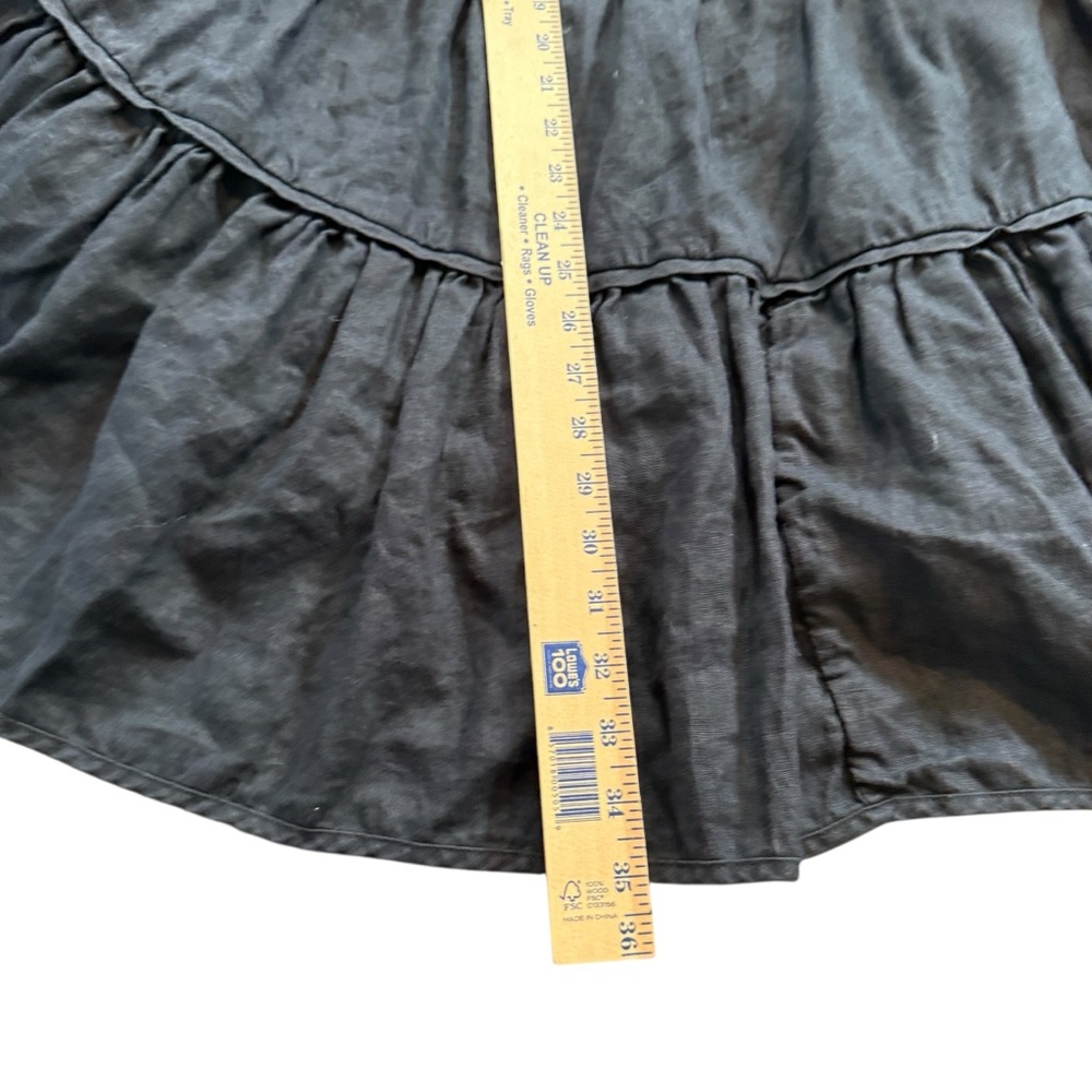 Anthropologie SANCIA Azealia Linen Babydoll Smock Mini Dress In black‎ Sz Medium - Picture 10 of 13